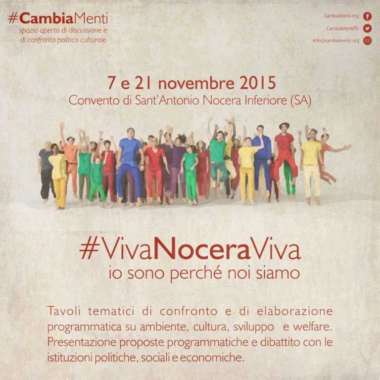 #CambiaMenti organizza #VivaNoceraViva: tavoli di discussione su ambiente, cultura, sviluppo e Welfare