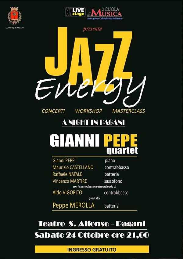 Pagani. “Jazz Energy”: questa sera si esibirà al teatro S.Alfonso “Gianni Pepe quartet”