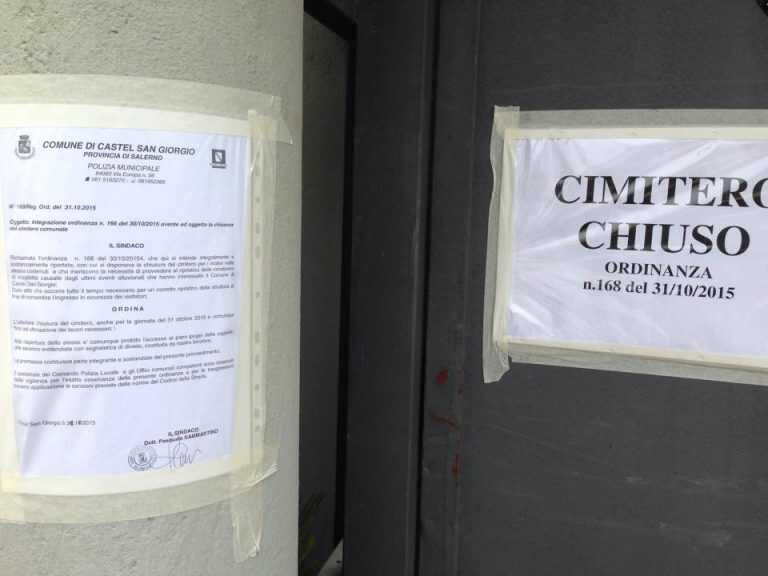 Esondazione Solofrana. A Castel San Giorgio resta chiuso il cimitero