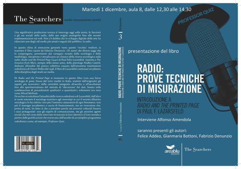 Martedì 1 dicembre presentazione del libro “Radio, prove tecniche di misurazione”