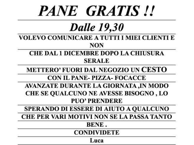 “Pane gratis per tutti”: l’iniziativa di un panificio diventa virale sul web