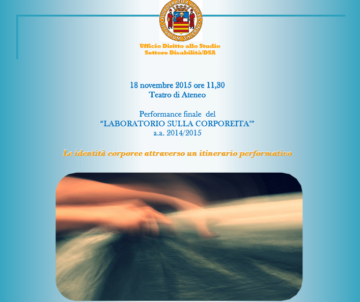 Unisa. Il 18 novembre si terrà un laboratorio sulla corporeità