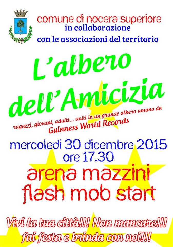 Flashmob all’Arena Mazzini: ecco l’albero umano dell’amicizia