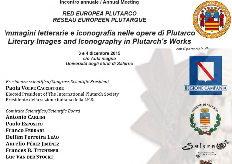 Unisa. 3 e 4 dicembre “Immagini letterarie e iconografia nelle opere di Plutarco”