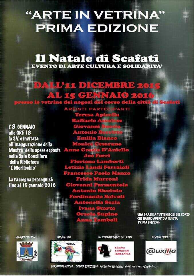 Scafati. Rassegna natalizia, “Arte in vetrina”: le opere di 18 artisti esposte sul Corso Nazionale