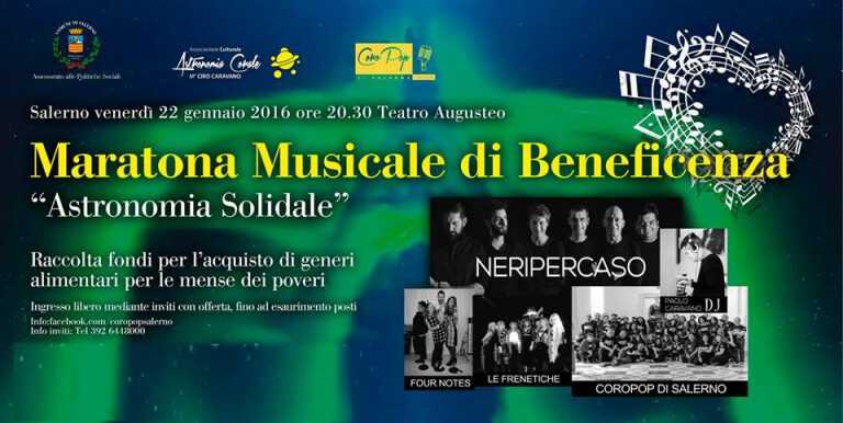 Teatro Augusteo di Salerno. Maratona musicale di beneficenza