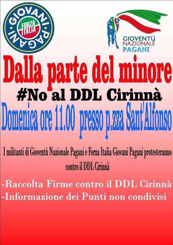 Pagani. I giovani in piazza per dire no al DDl Cirinnà