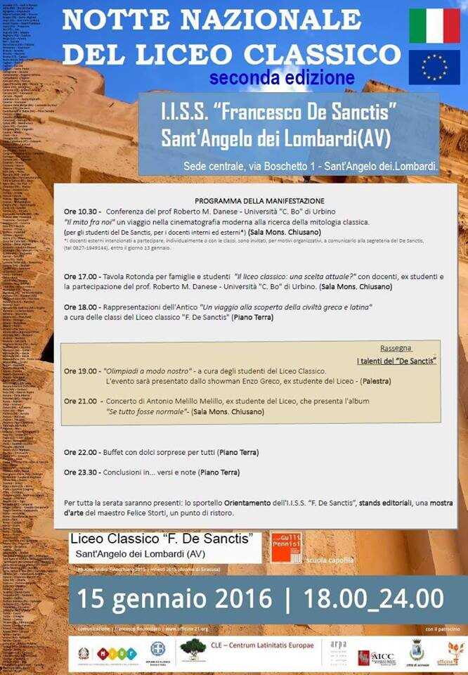 Venerdì II edizione della Notte Nazionale del Liceo Classico