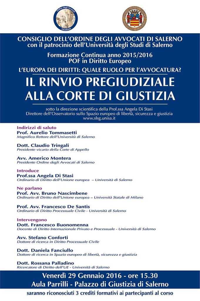Palazzo di Giustizia di Salerno. Il rinvio pregiudiziale alla Corte di Giustizia