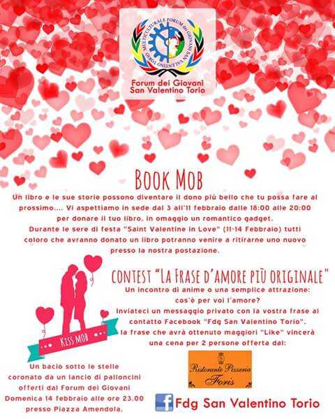San Valentino Torio. Book Mob e contest “La frase d’amore più originale”