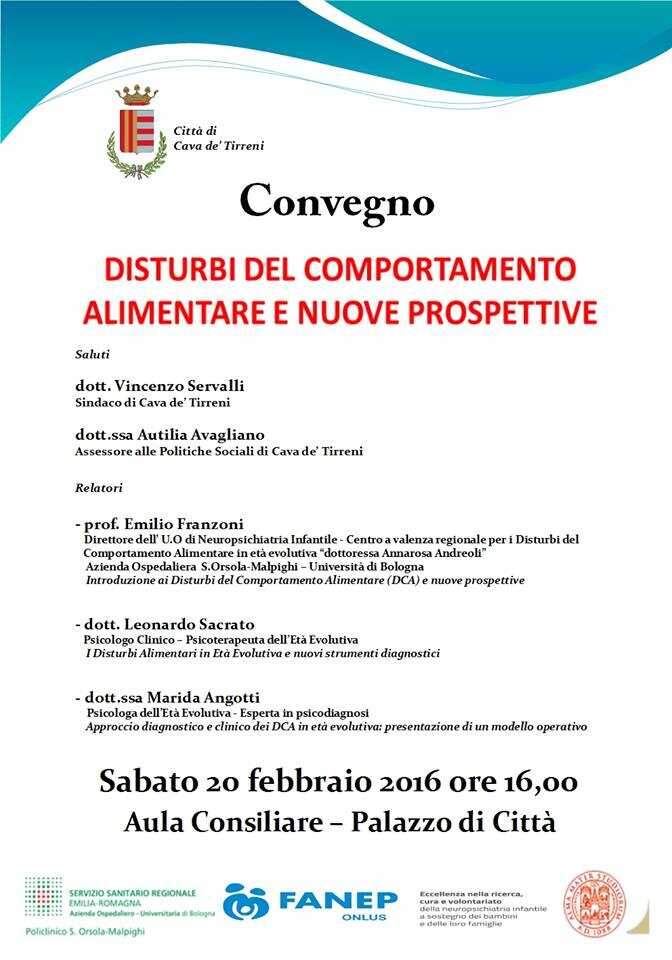 Cava de’ Tirreni, convegno sui disturbi del comportamento alimentare