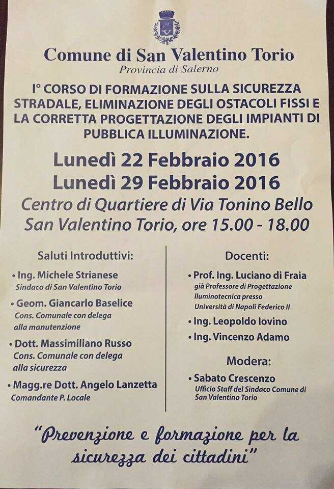 San Valentino Torio. Primo corso sulla sicurezza stradale