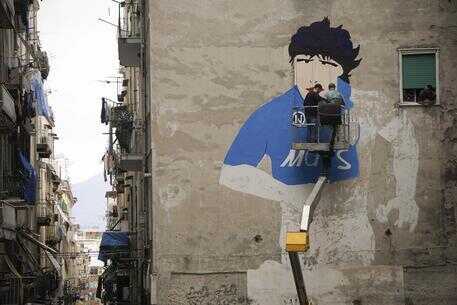 Murales a Napoli in onore di Maradona