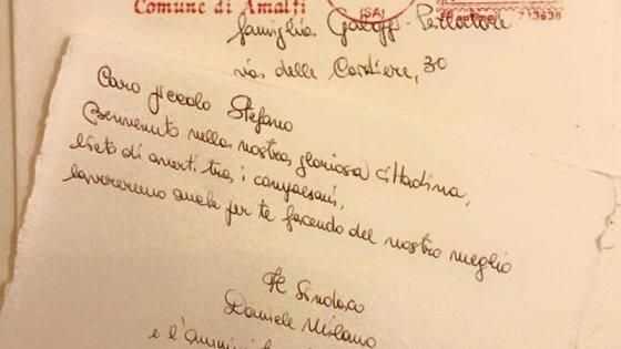 Amalfi, il sindaco scrive di suo pugno una lettera di benvenuto ai nuovi cittadini