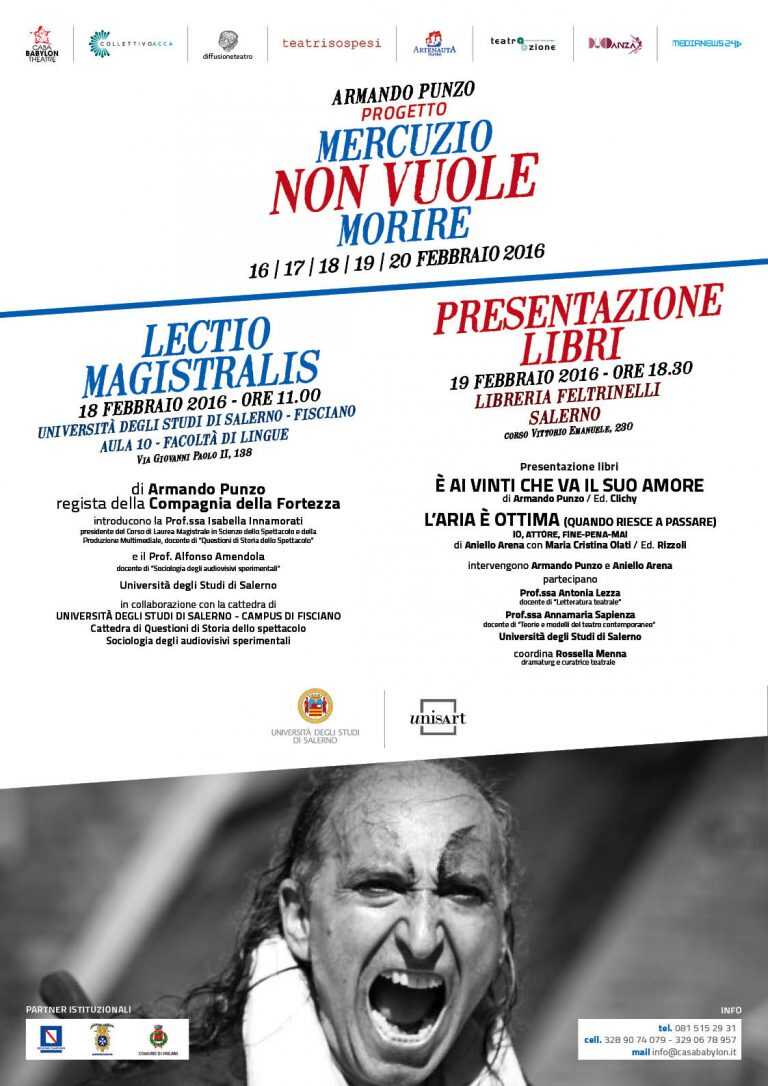 Unisa. Lectio Magistralis di Armando Punzo: “Mercuzio non vuole morire”