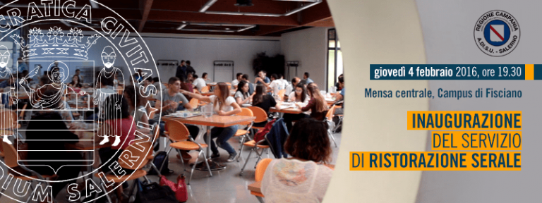 Unisa. Inaugurazione del servizio di ristorazione serale