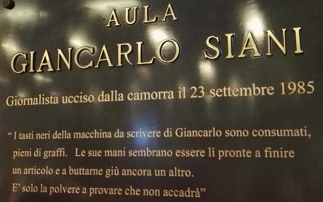 Intitolazione dell’aula consiliare a Giancarlo Siani