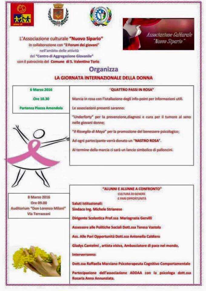 San Valentino Torio. Giornata Internazionale della Donna
