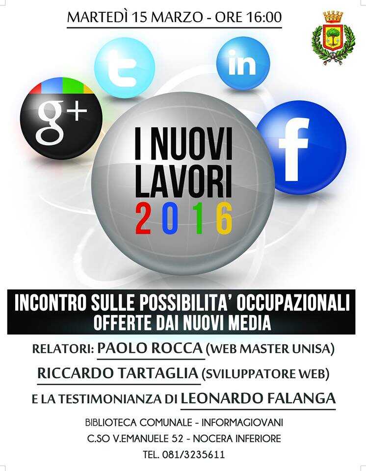 Nocera. Incontro sulle possibilità occupazionali offerte dai nuovi media