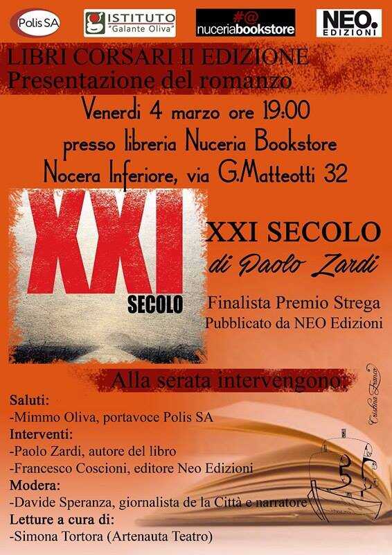 Nocera Inferiore. Presentazione del romanzo “XXI secolo” di Paolo Zardi