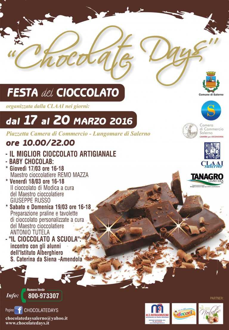 Dal 17 al 20 marzo la II edizione del “Chocolate days” a Salerno