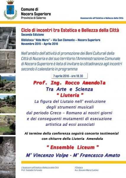 Nocera Superiore. Ciclo di incontri tra Estetica e Bellezza della Città