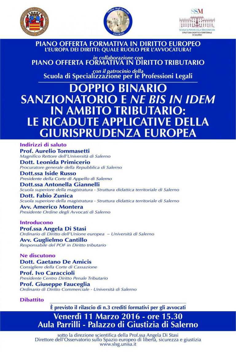 Unisa. Doppio binario sanzionatorio e ne bis in idem in ambito tributario