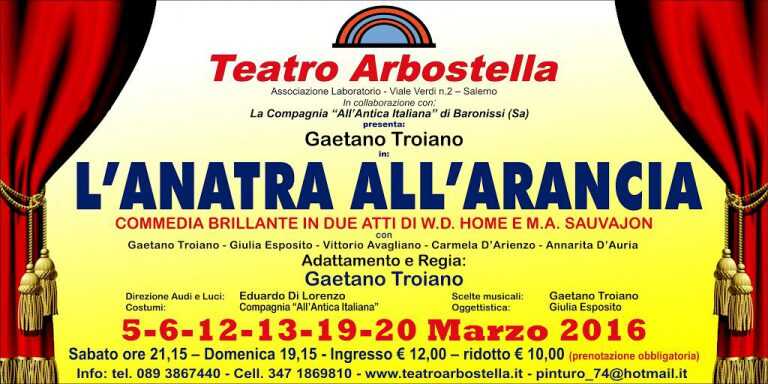 Al Teatro Arbostella di Salerno “L’anatra all’arancia”