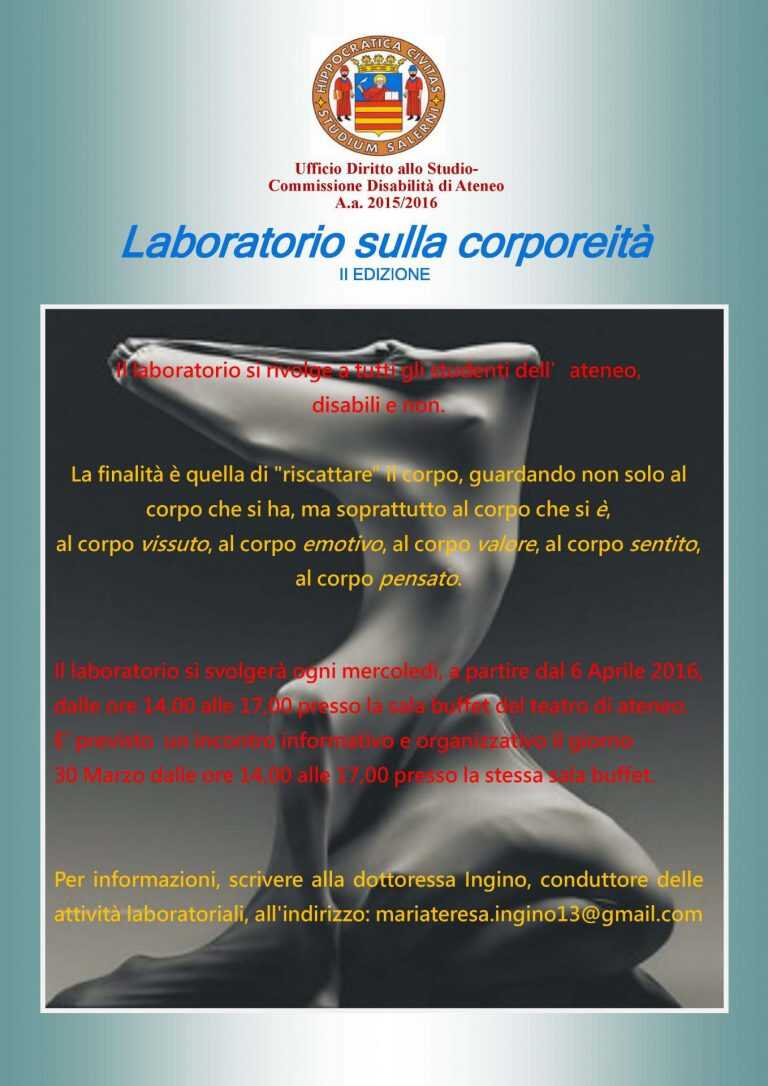 Unisa. Laboratorio sulla corporeità, nuova edizione