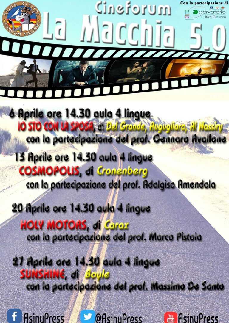 Unisa, quinta edizione del cineforum La Macchia