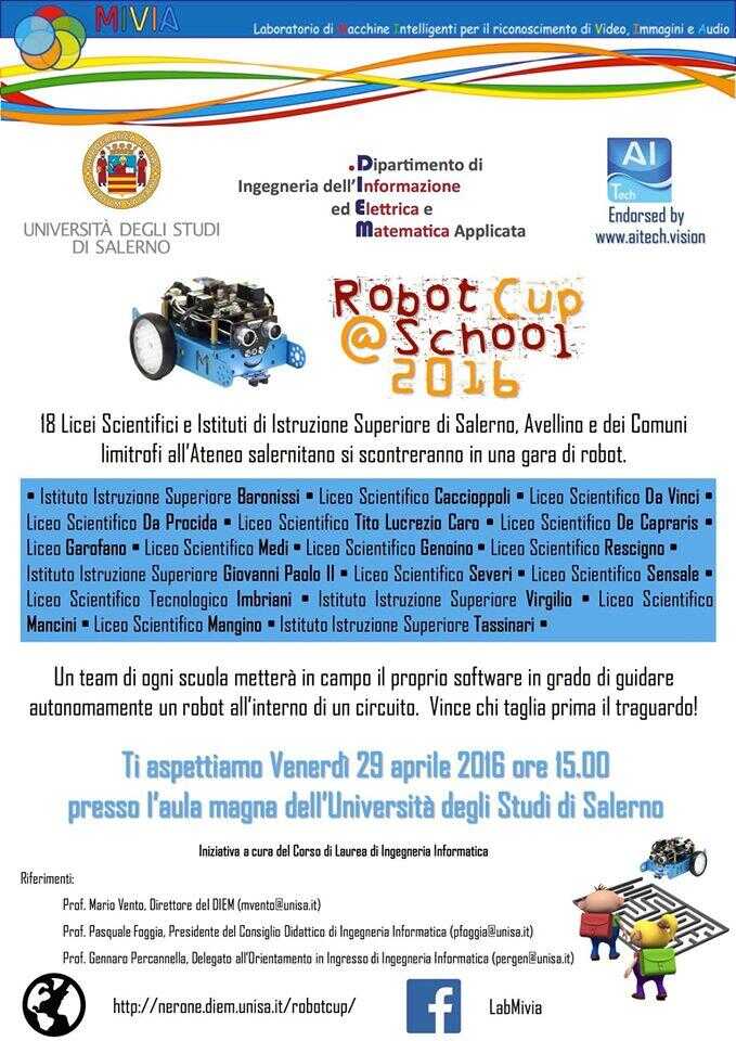 Unisa. Venerdì lancio della RobotCup@School2016