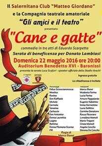 “Cane e Gatte”, a teatro per la serata di beneficenza in onore di Donato Lambiasi