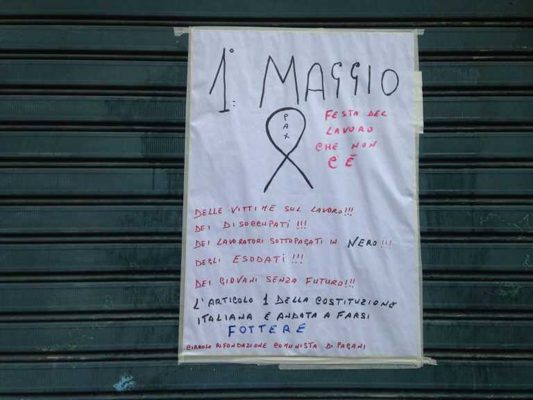 Primo Maggio, a Pagani nessun manifesto; l’ira di rifondazione comunista