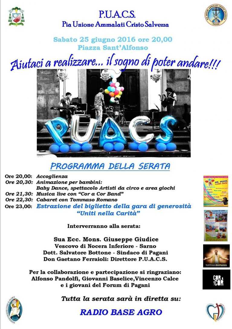 Pagani, PUACS: “Aiutaci a realizzare il sogno di poter andare”