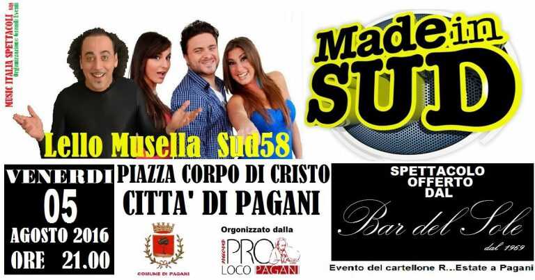 Lello Musella e Sud 58 a Pagani per il cartellone estivo