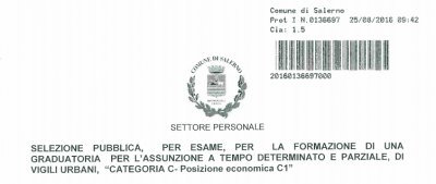 bando vigili salerno frontespizio