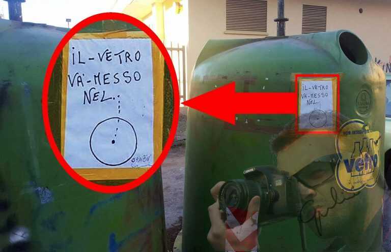 Pagani, rifiuti: spuntano cartelli informativi “fai da te” sui cassonetti