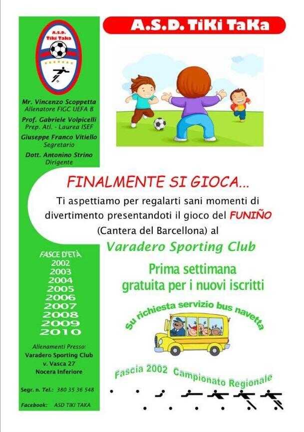 ASD Tiki Taka, parte il nuovo anno di attività al Varadero Sporting Club