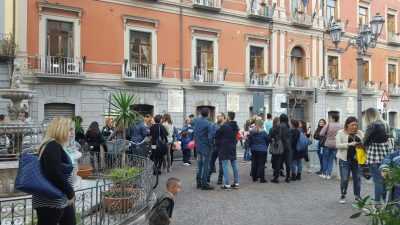 L'inizio del corteo in piazza D'Arezzo
