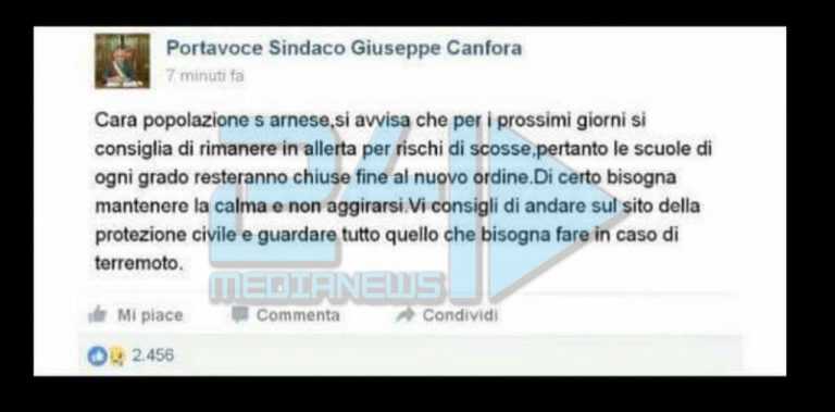 Sarno, un falso messaggio di Canfora scatena il web