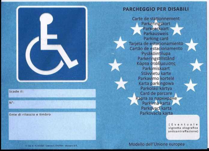contrassegno disabili