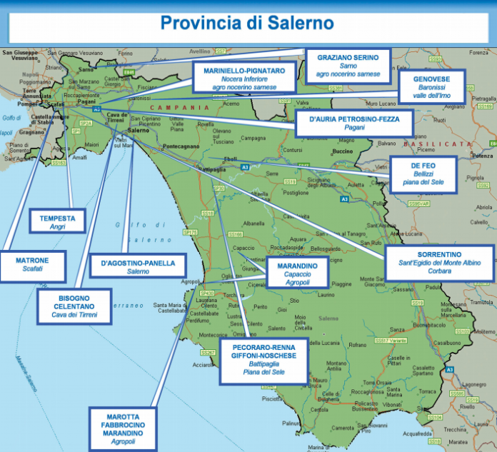 Mappa clan agro e salerno