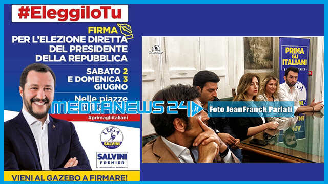 Angri. Raccolta di firme della Lega nelle piazze della città