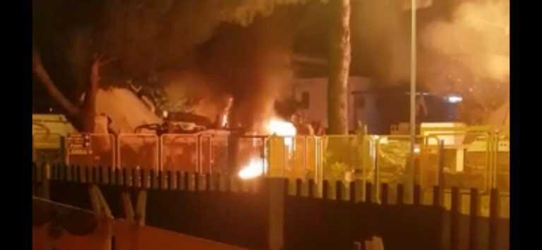 Castel San Giorgio, fuoco in un’officina: incendiati due camion di rifiuti