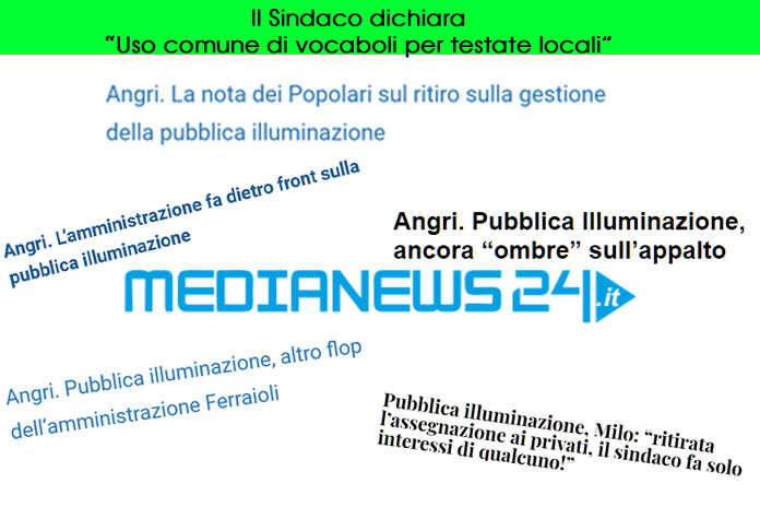 Angri. Pubblica illuminazione.Ferraioli accusa la stampa