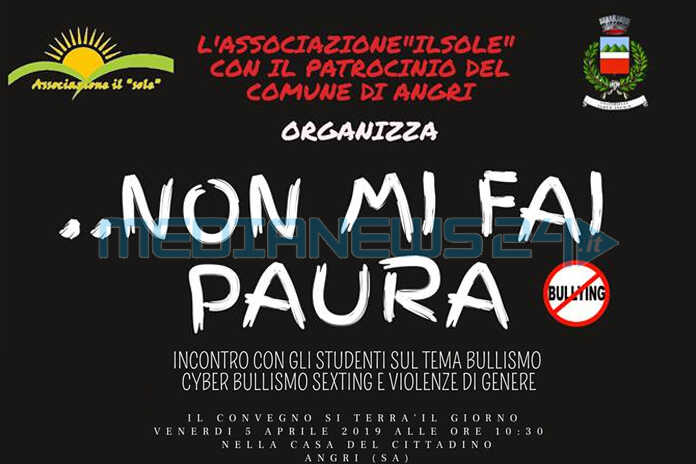 Angri –  Il bullismo e non solo, se ne discute in un convegno organizzato dall’Ass. Culturale”Il SOLE”