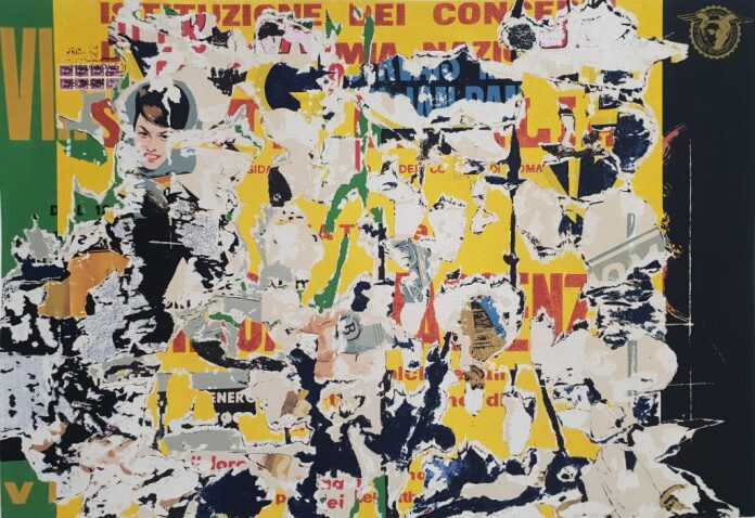 Mimmo Rotella -Serigrafia polimaterica e floccaggio cm. 100 x 140 anni 90' (1)