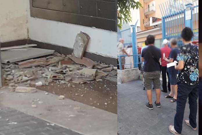 Angri – Paura all’ufficio postale di Piazza Annunziata per una caduta di alcuni calcinacci