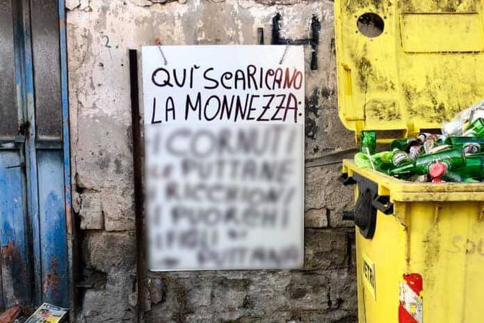 Angri – Un cartello contro l’inciviltà, la maleducazione e lo sversamento dei sacchetti selvaggi