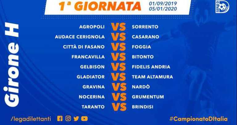 Serie D, ecco la prima giornata di campionato delle campane